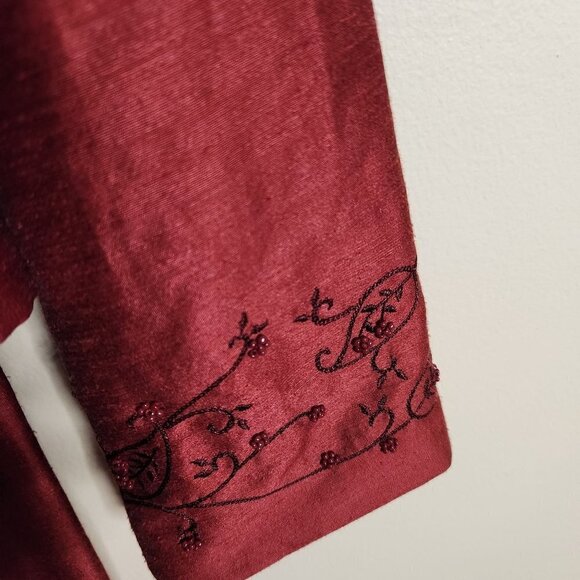 Cache 80s Vintage Linen Blend Beaded Pant Suit Size 8/10 - Picture 3 of 6